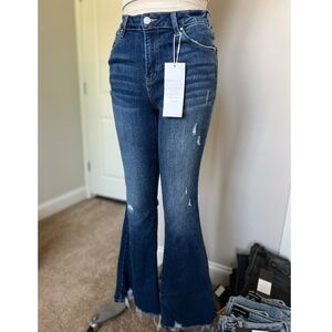 Risen High Rise Flare Jeans (RDP1271) Dark Wash NWT